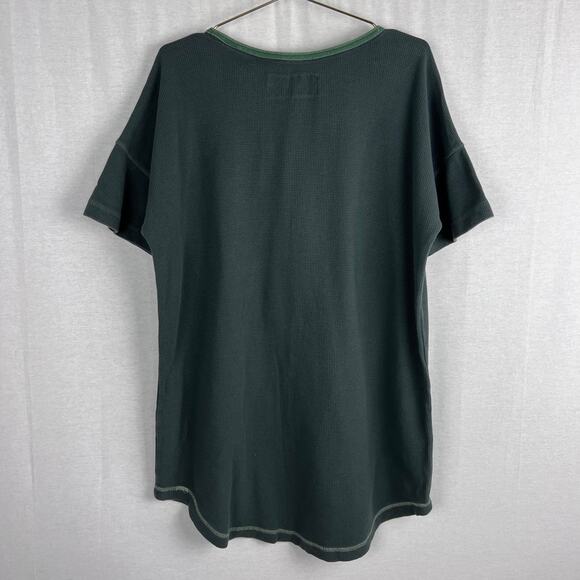 Pact Shirt Mens Waffle Knit Short Sleeve Tee Green Organic Cotton Sustainable - Picture 3 of 4